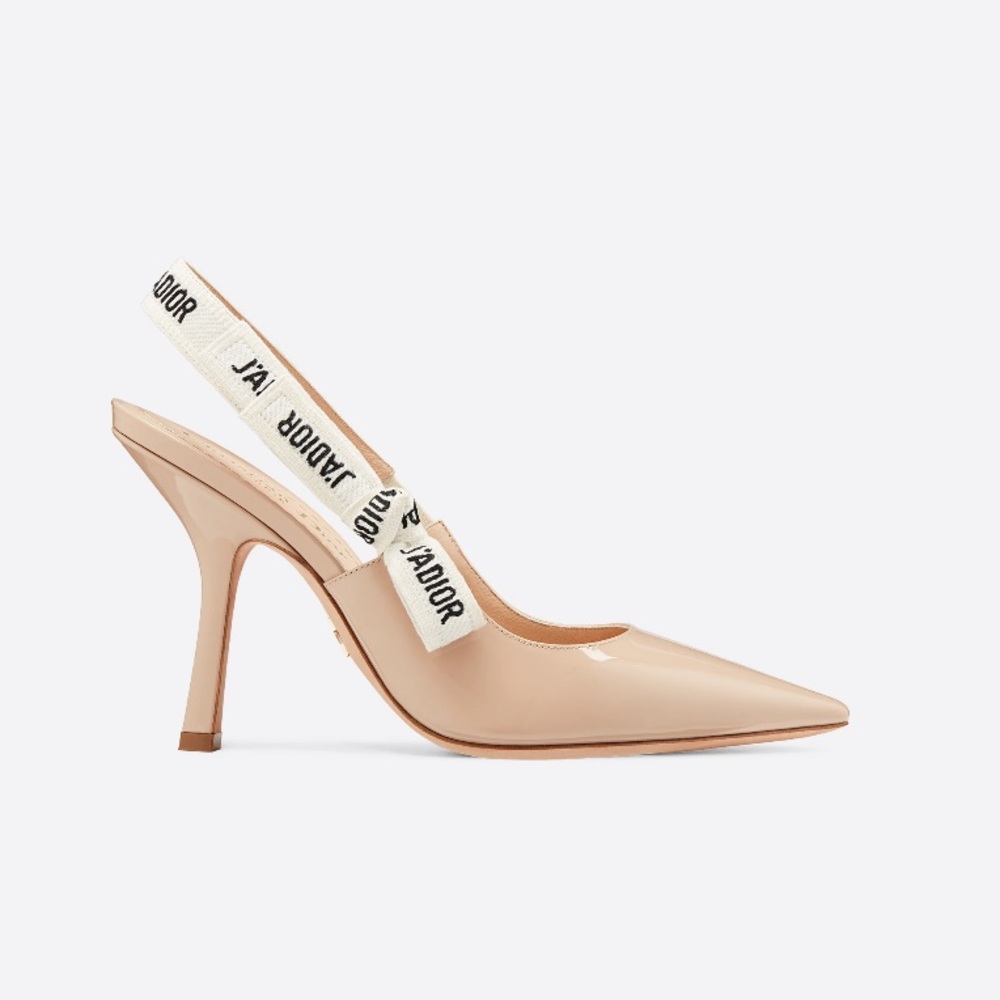 J'ADIOR SLINGBACK PUMP - NUDE PATENT CALFSKIN